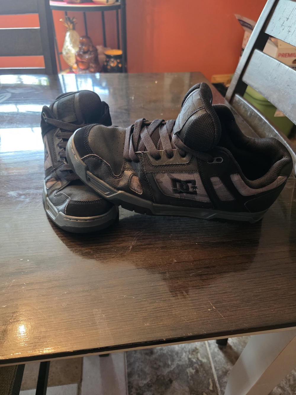 DC Men’s Black and Gray Low-Top Skate Sneakers